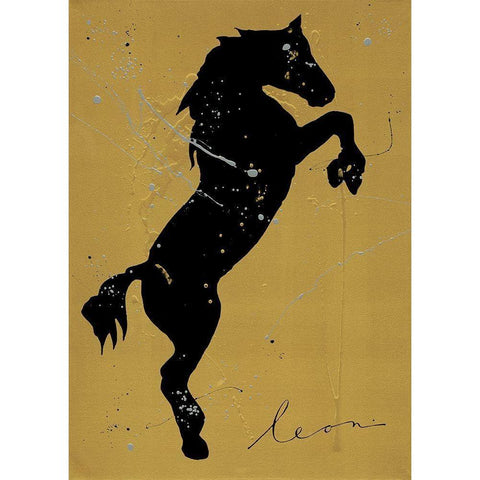 Cria de Caballos Gold Ornate Wood Framed Art Print with Double Matting by Bosboom, Leon