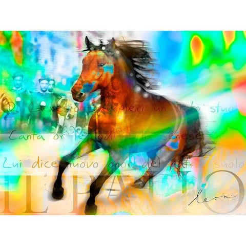 Il Palio White Modern Wood Framed Art Print by Bosboom, Leon