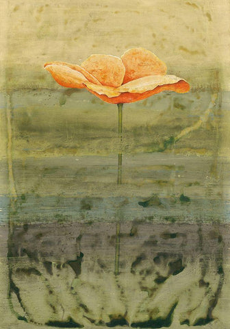Papaver Black Ornate Wood Framed Art Print with Double Matting by Clema
