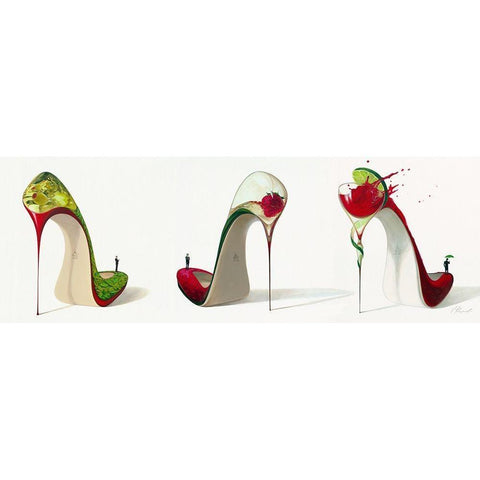 Scarpe da Cocktail White Modern Wood Framed Art Print by Panasenko, Inna