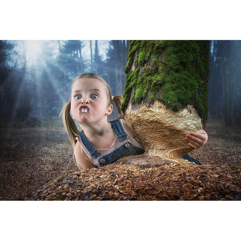 Just a little Beaver White Modern Wood Framed Art Print by John Wilhelm is a Photoholic