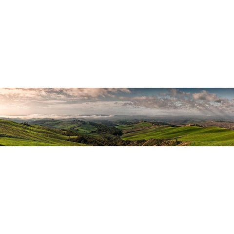 Toscana - Crete Senesi Black Modern Wood Framed Art Print with Double Matting by Fischer, Rolf