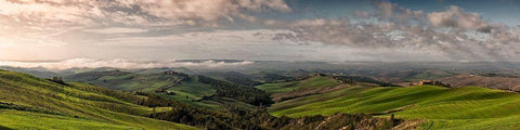 Toscana - Crete Senesi White Modern Wood Framed Art Print with Double Matting by Fischer, Rolf