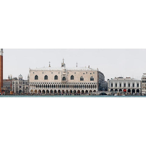 Palazzo Ducale Black Modern Wood Framed Art Print with Double Matting by Fischer, Rolf