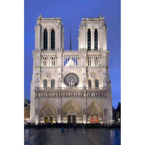 Notre Dame Black Modern Wood Framed Art Print by Fischer, Rolf