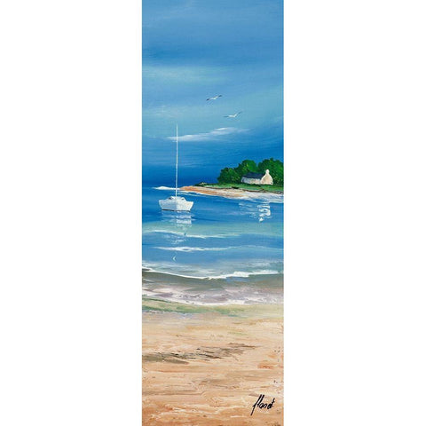 Maree basse II White Modern Wood Framed Art Print by Flanet, Frederic