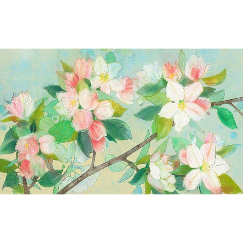 Apple Blossom Gold Ornate Wood Framed Art Print with Double Matting by Botman, Loes