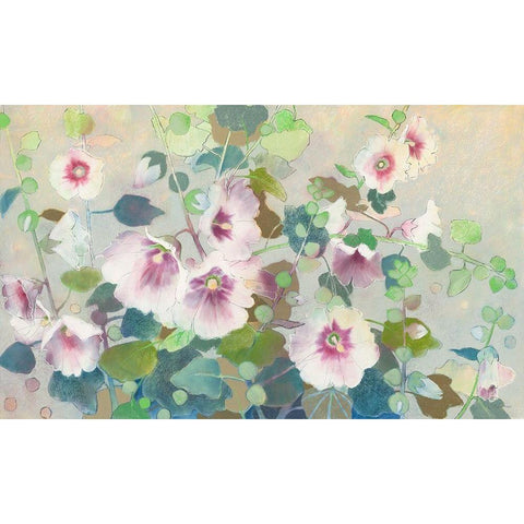 Hollyhock Black Modern Wood Framed Art Print with Double Matting by Botman, Loes