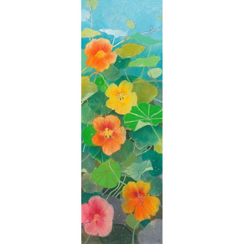 Nasturtium 1 Gold Ornate Wood Framed Art Print with Double Matting by Botman, Loes