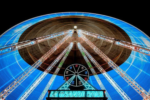 La grande roue White Modern Wood Framed Art Print with Double Matting by Bertrande, Arnaud