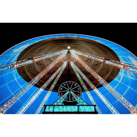 La grande roue Black Modern Wood Framed Art Print with Double Matting by Bertrande, Arnaud