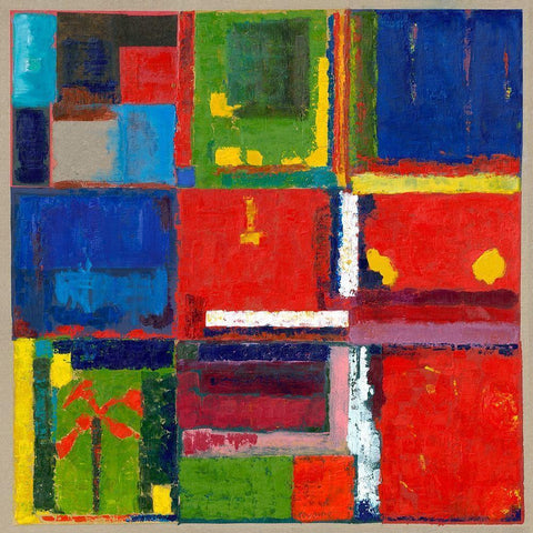 village-arbre et oiseaux Black Modern Wood Framed Art Print by Roudine, NoÃ«lle