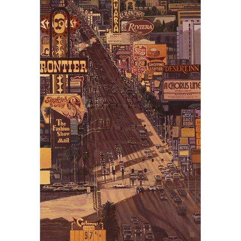 The Strip Gold Ornate Wood Framed Art Print with Double Matting by van Sprengel, Didier