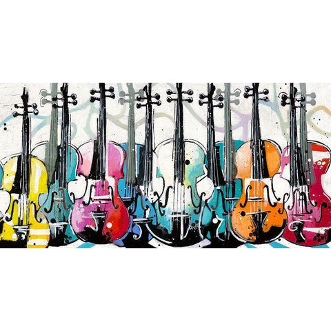 Variations for violins White Modern Wood Framed Art Print by Cornee, Patrick