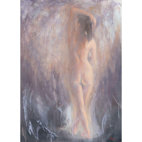 Nude VI White Modern Wood Framed Art Print by Mallo, Pierre