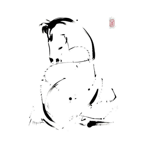 Le reveil Gold Ornate Wood Framed Art Print with Double Matting by Hanniet, Marc