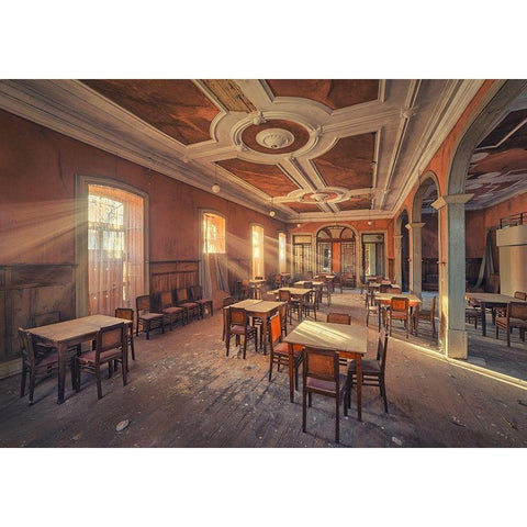 The Dining Room Black Modern Wood Framed Art Print with Double Matting by Haker, Matthias