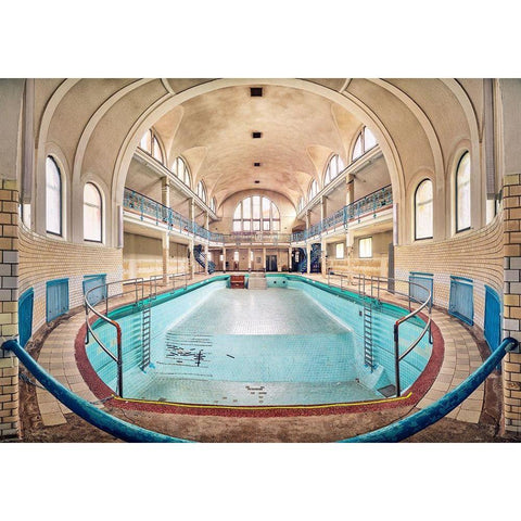 The Grand Pool White Modern Wood Framed Art Print by Haker, Matthias