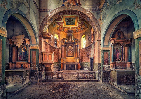 No More Preaching Black Ornate Wood Framed Art Print with Double Matting by Haker, Matthias