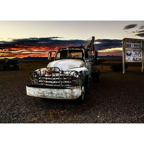 UFO Car Black Modern Wood Framed Art Print with Double Matting by Lichtenwalter, Tom