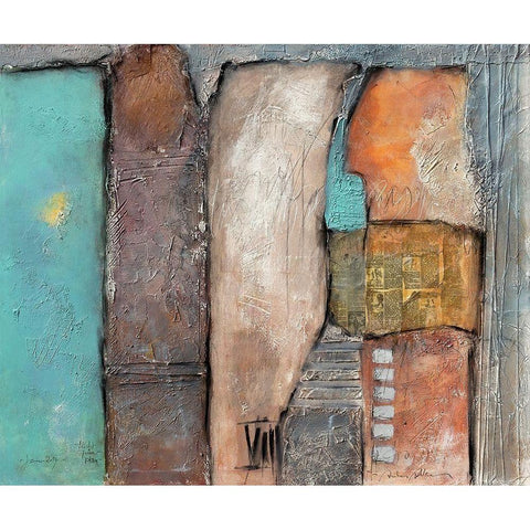 Leicht grun - blau Gold Ornate Wood Framed Art Print with Double Matting by Alba, Andreas