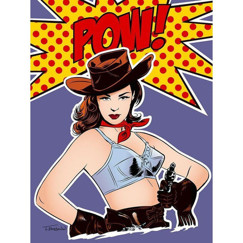 Pow! White Modern Wood Framed Art Print by Beaudenon, Thierry