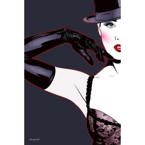 Cabaret Glamour Black Modern Wood Framed Art Print with Double Matting by Beaudenon, Thierry