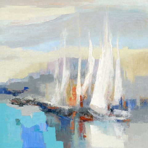 Voiles blanches II White Modern Wood Framed Art Print by Parise, Chantal