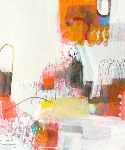 Weite Kreise White Modern Wood Framed Art Print with Double Matting by Schafer, Jenny