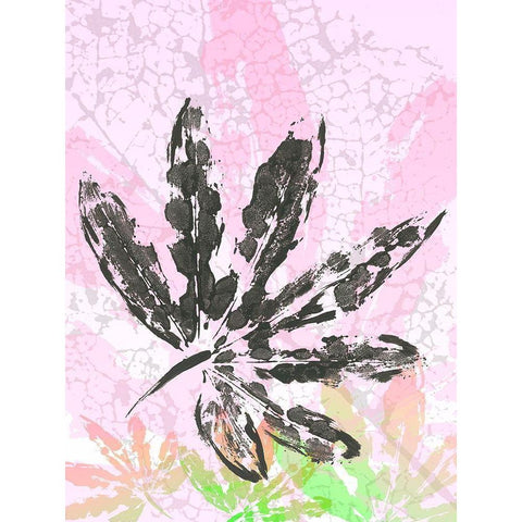 Leaf Study rose III Black Modern Wood Framed Art Print with Double Matting by SARA Design