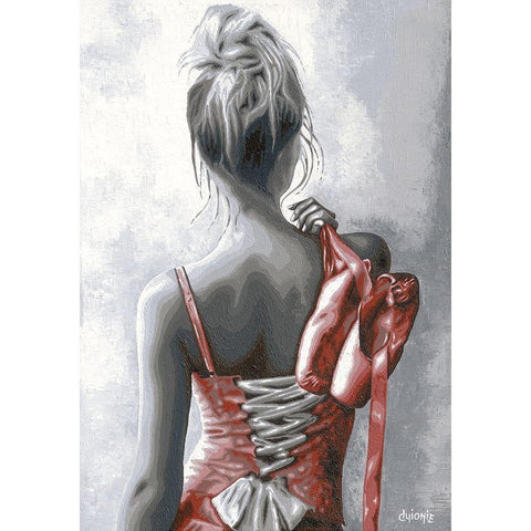 Fin de la Danse White Modern Wood Framed Art Print by Guionie, Jean