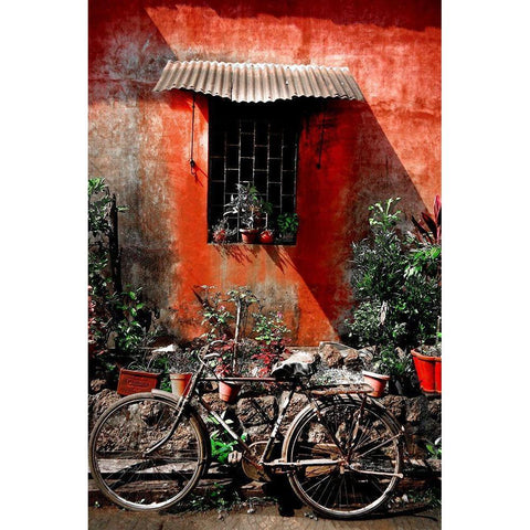 Indian Bicycle Black Modern Wood Framed Art Print with Double Matting by Copeland, Gill