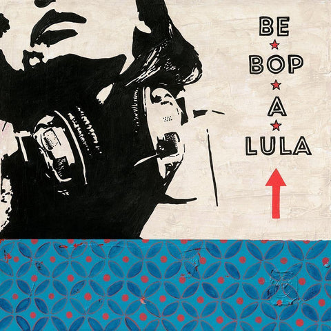 Be Bop a Lula White Modern Wood Framed Art Print by Gouy, Chrystelle