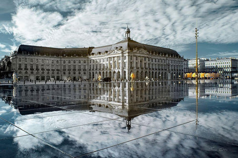 Water Mirror-Bordeaux - Infrared Photography  White Modern Wood Framed Art Print with Double Matting by Gee, Tonee