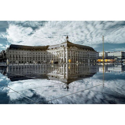 Water Mirror-Bordeaux - Infrared Photography  Gold Ornate Wood Framed Art Print with Double Matting by Gee, Tonee