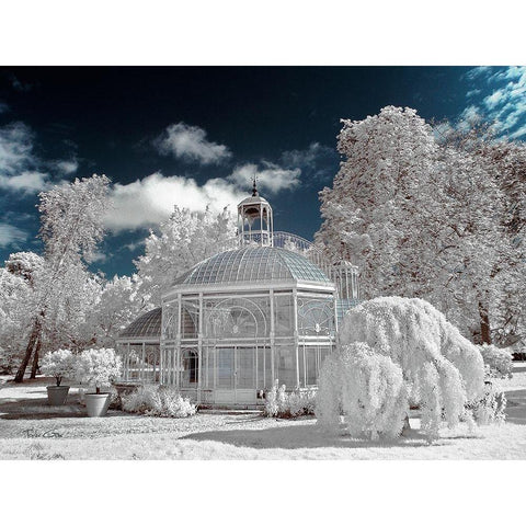 The Glass House by Eiffel-Gradignan - Infrared Photography  Gold Ornate Wood Framed Art Print with Double Matting by Gee, Tonee