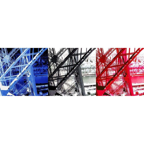 Bleu-Blanc-Rouge Black Modern Wood Framed Art Print with Double Matting by Tomas, Lisa