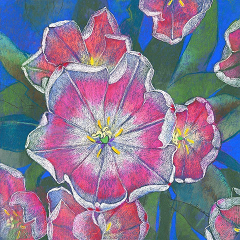 Blumen 3 White Modern Wood Framed Art Print by Botman, Loes