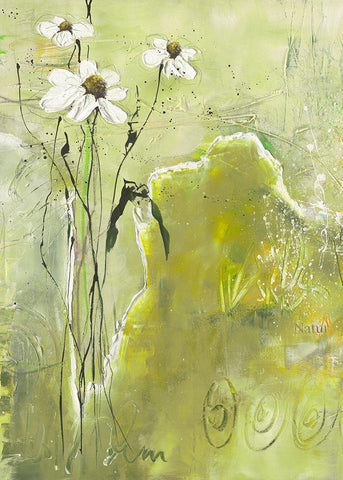 Quand je me promene... I White Modern Wood Framed Art Print with Double Matting by Zacher-Finet, Isabelle