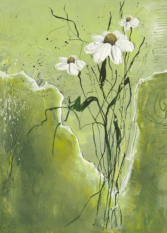 Quand je me promene... II White Modern Wood Framed Art Print with Double Matting by Zacher-Finet, Isabelle