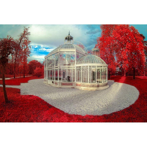 Gradignan-Glasshouse II Black Modern Wood Framed Art Print with Double Matting by Gee, Tonee