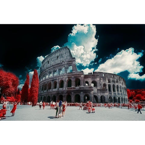 Roma-Colesium White Modern Wood Framed Art Print by Gee, Tonee