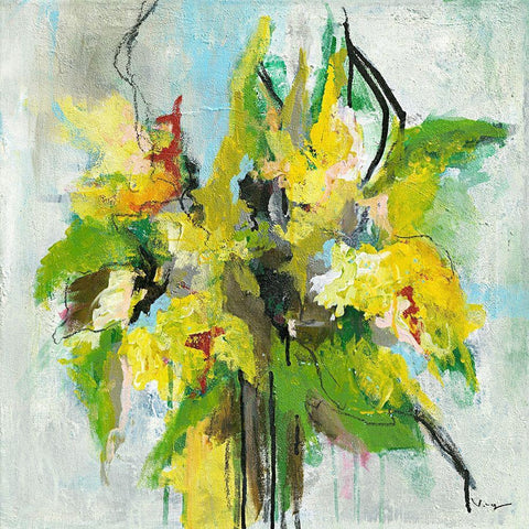 Narcissa White Modern Wood Framed Art Print with Double Matting by Mayer, Verena