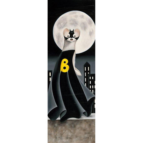 Bat Belette IV Black Modern Wood Framed Art Print with Double Matting by Ann R