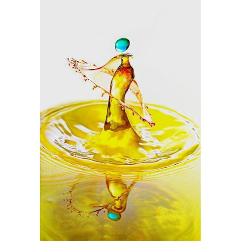 Yellow Dancer White Modern Wood Framed Art Print by Sanchez, Manuel