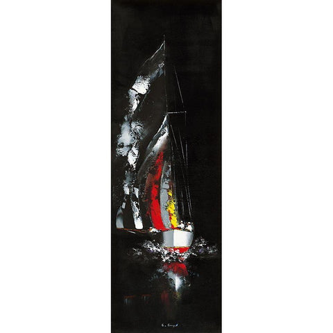 Nocturne White Modern Wood Framed Art Print by de Courcy, Gerard