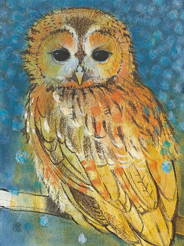 Eule Black Ornate Wood Framed Art Print with Double Matting by Botman, Loes