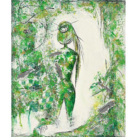 Woman White Modern Wood Framed Art Print by Marso