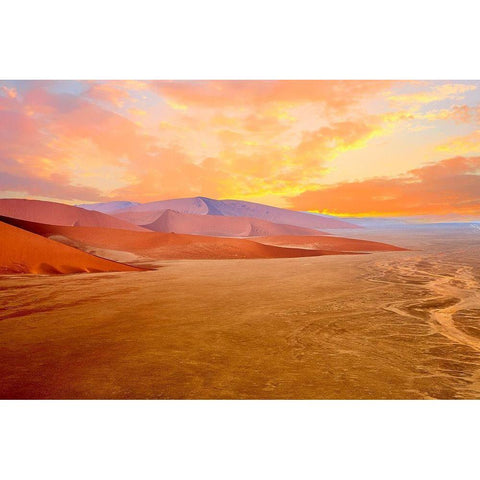 Sossusvlei White Modern Wood Framed Art Print by Hillert, Peter