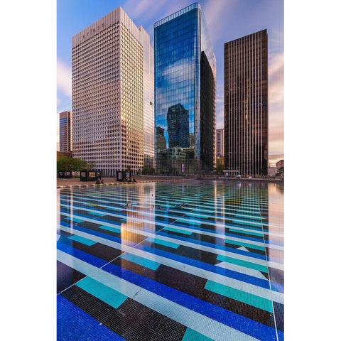 La Defense Black Modern Wood Framed Art Print with Double Matting by Bertrande, Arnaud